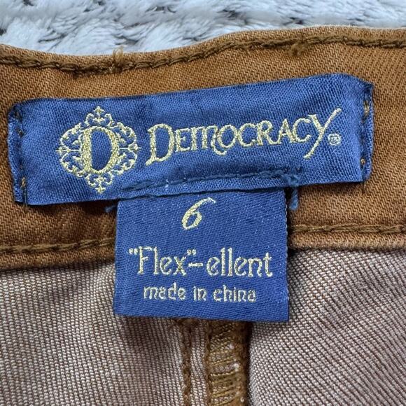 Democracy Jeans Womens 6 Brown Flex-ellent Mid Rise Straight Leg Festival Rodeo - Picture 2 of 16